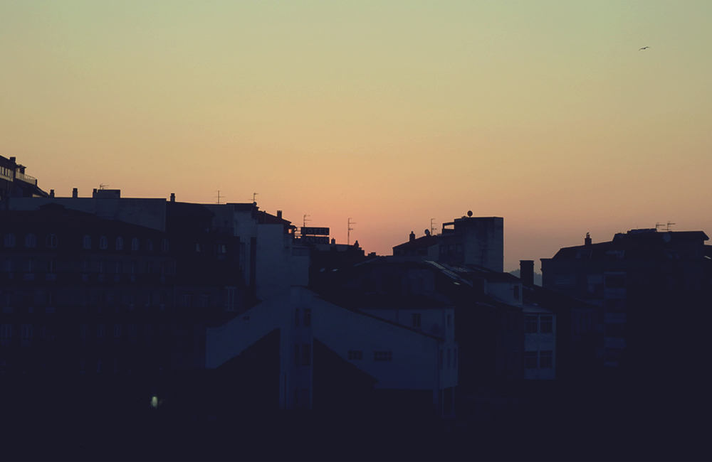 スペインのヴィーゴの夕日 2014